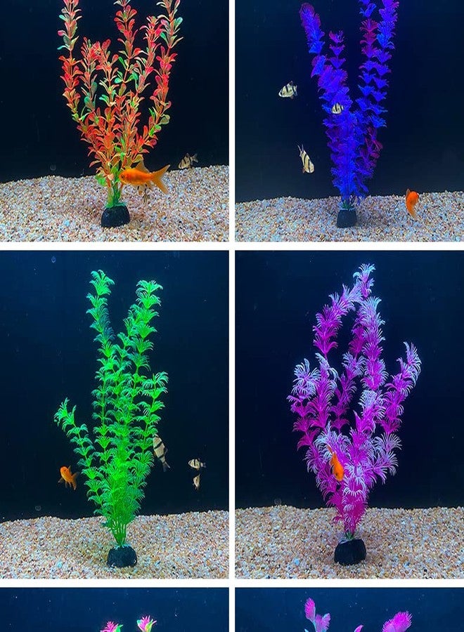 مجموعة نباتات زينة اصطناعية لأحواض السمك من VAYINATO®، 6 قطع، لون عشوائي، (9 بوصة) من Petzlifeworld - Image 5